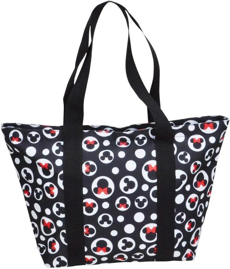Disney Tote Mickey & Minnie Mouse Icon Print Zipper Travel Bag