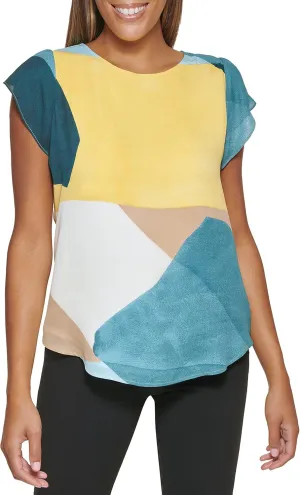 DKNY Women's Cap Sleeve Business Casual Blouse