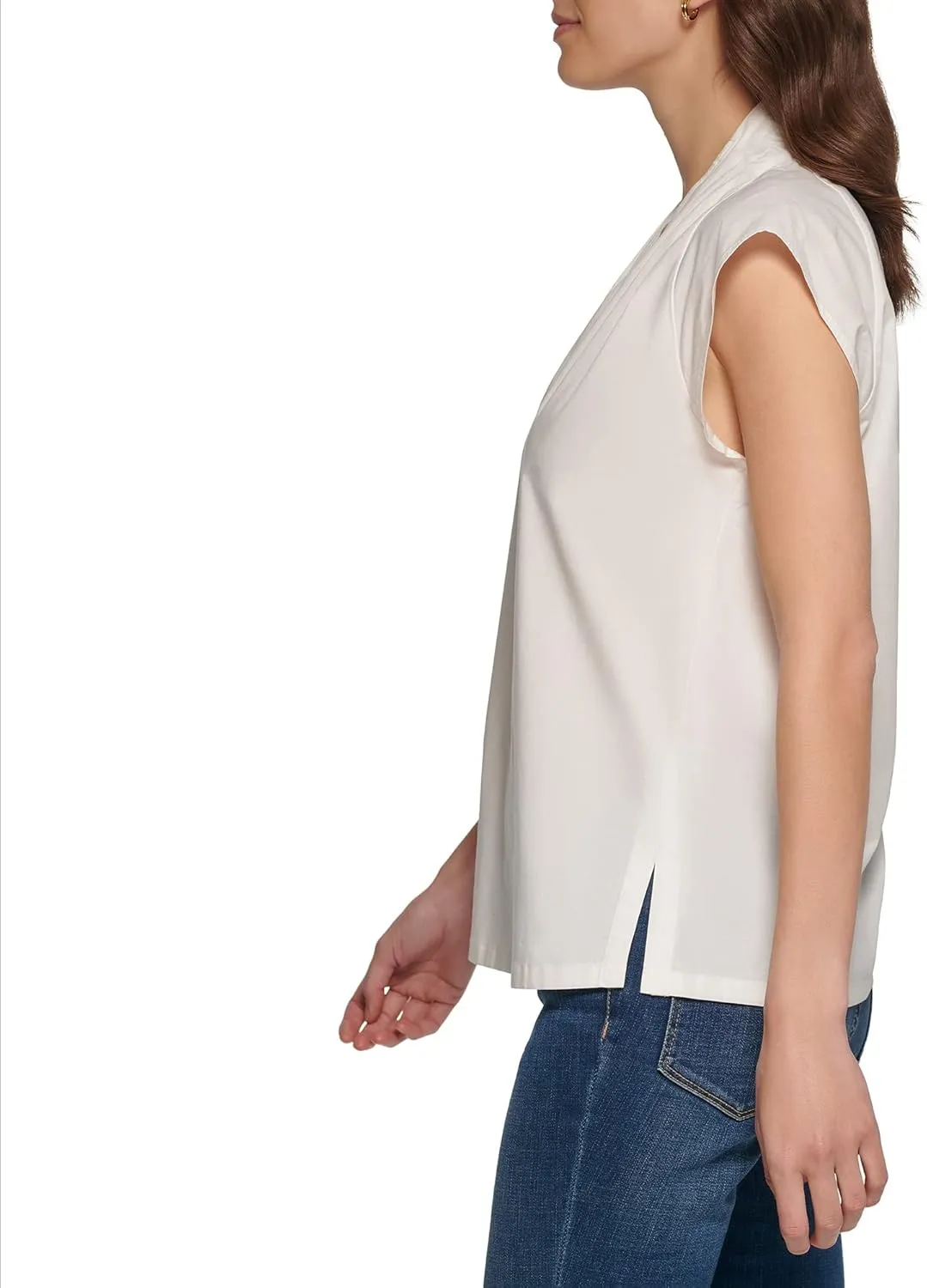 DKNY Women's Cap Sleeve Business Casual Blouse