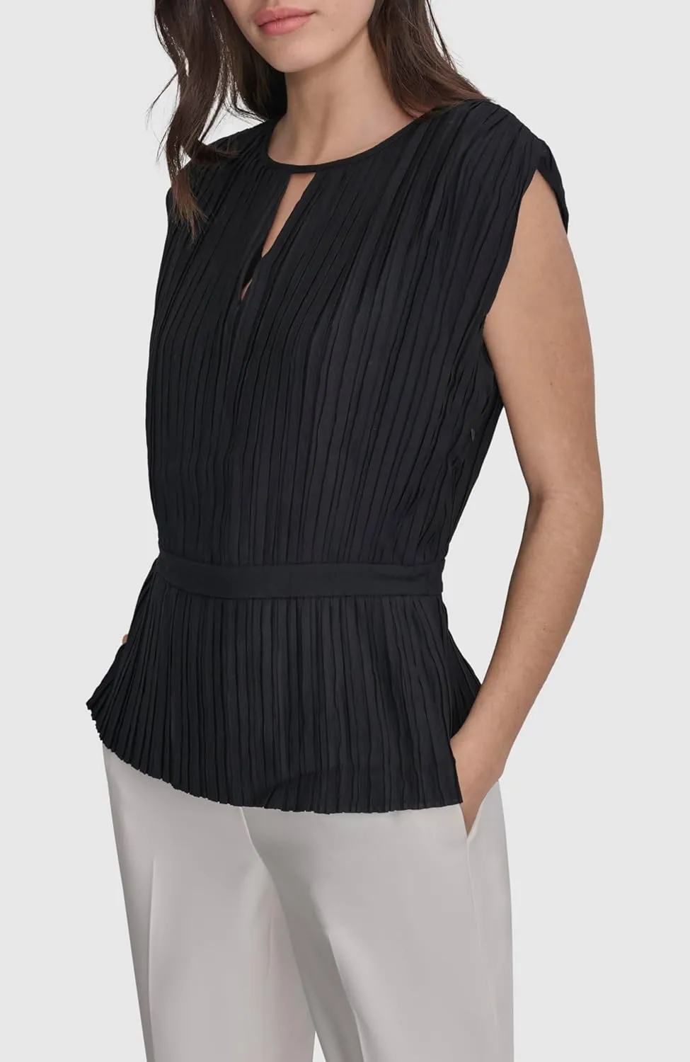 DKNY Women's Cap Sleeve Business Casual Blouse