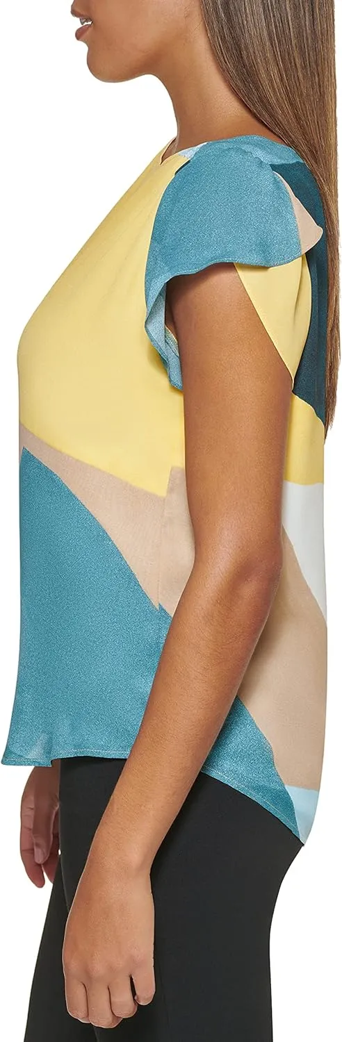 DKNY Women's Cap Sleeve Business Casual Blouse
