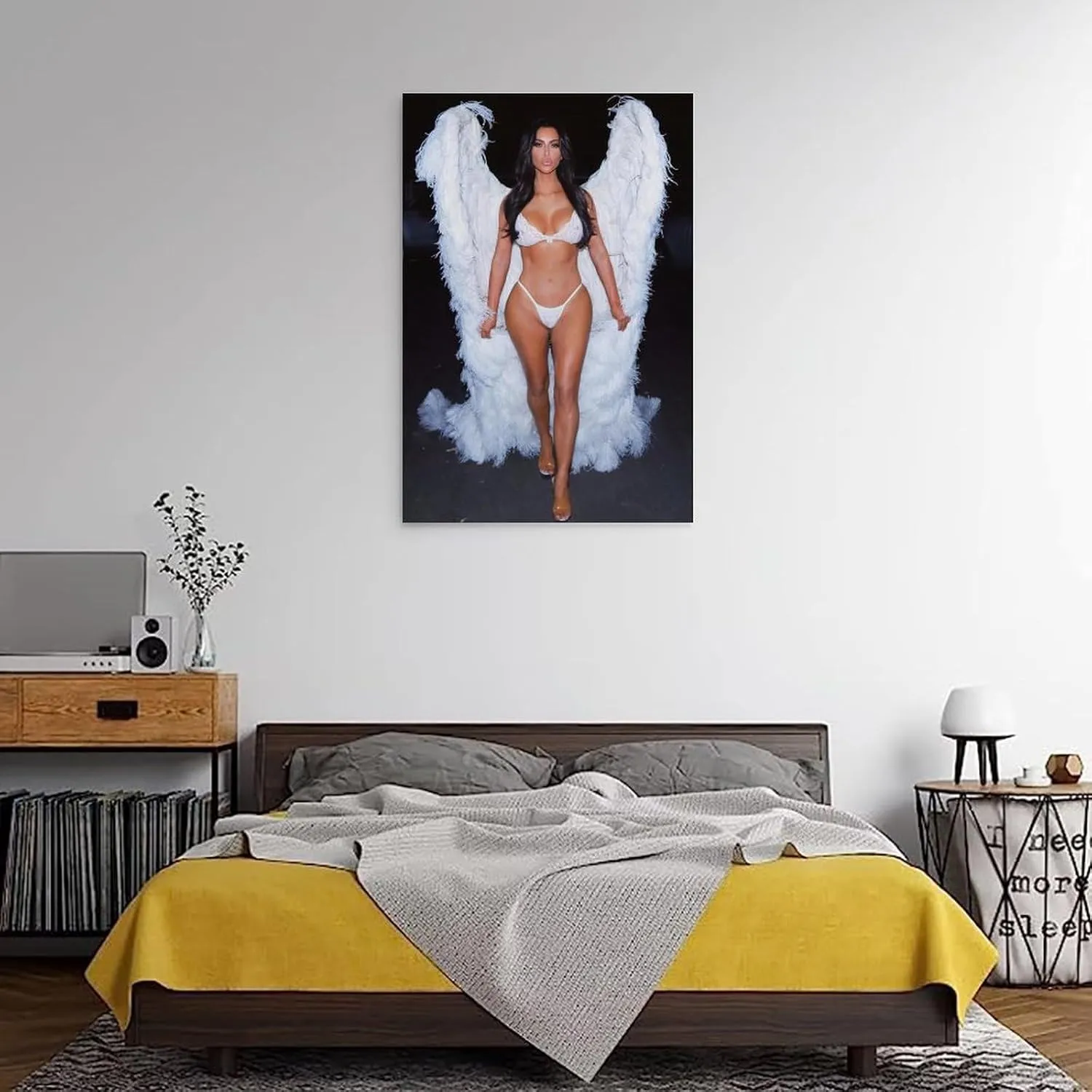 DMIEXA Kim Kardashian Hot Sexy Wing Posters Painting On Canvas Wall Art Scroll Picture Print Living Room Walls Decor Homes 16x24inch(40x60cm), Frame-style