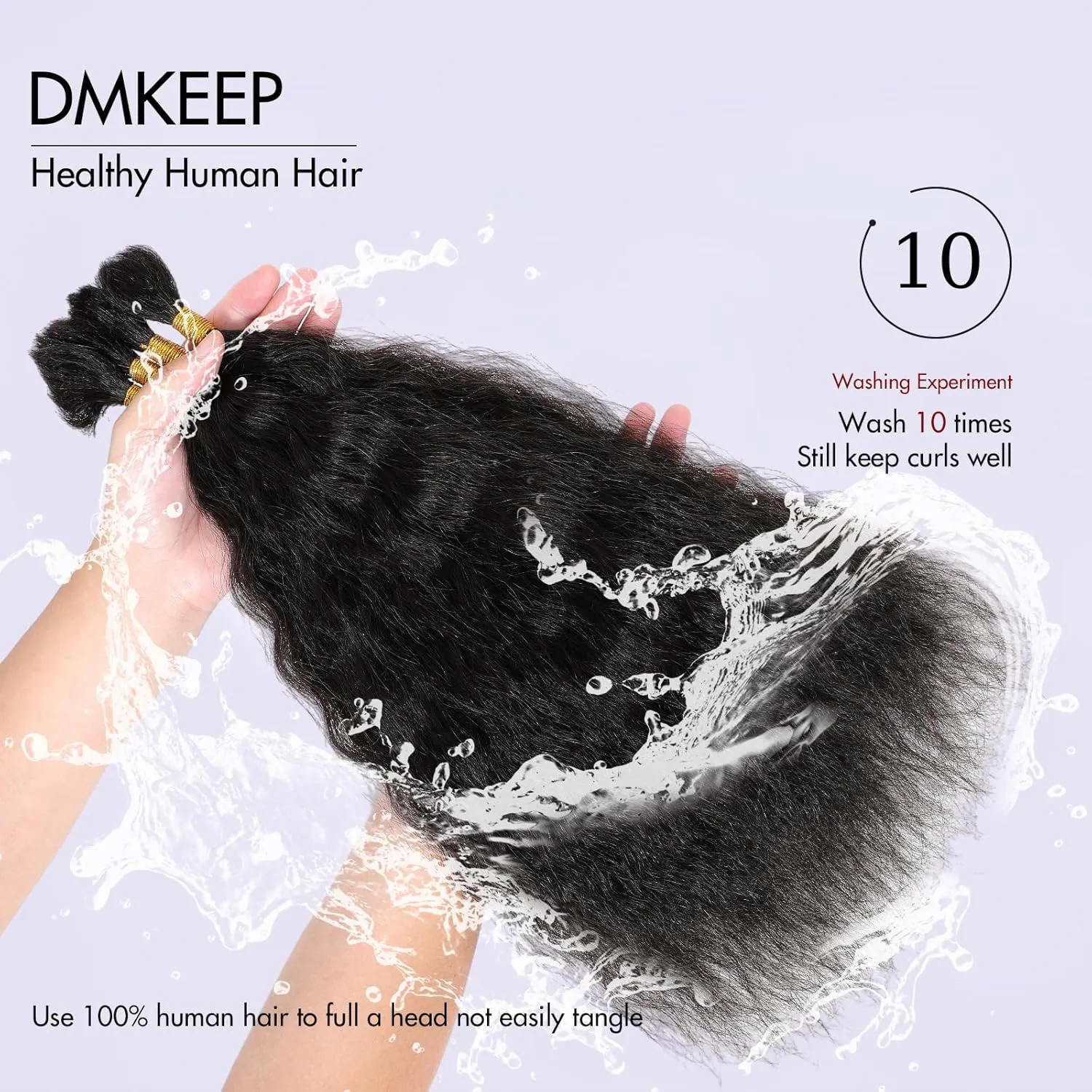 DMKEEP Top Grade Super Wave Human Braiding Hair 4 Bundles 100g Human Hair Braiding Hair No Weft Bulk Human Hair for Braiding Hair Extensions Natural Color Yaki Straight 18 Inch