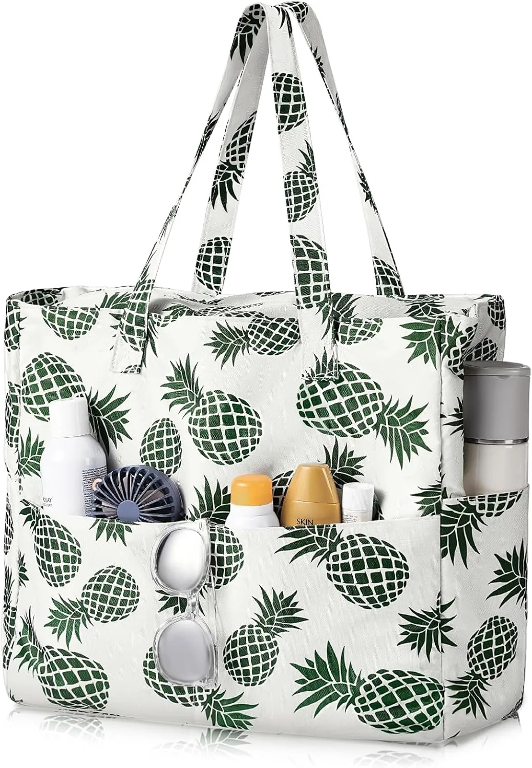 DOFOWORK Beach Bags for Women - Large Beach Bag Tote with Wet Pocket, Waterproof Sandproof with Zipper