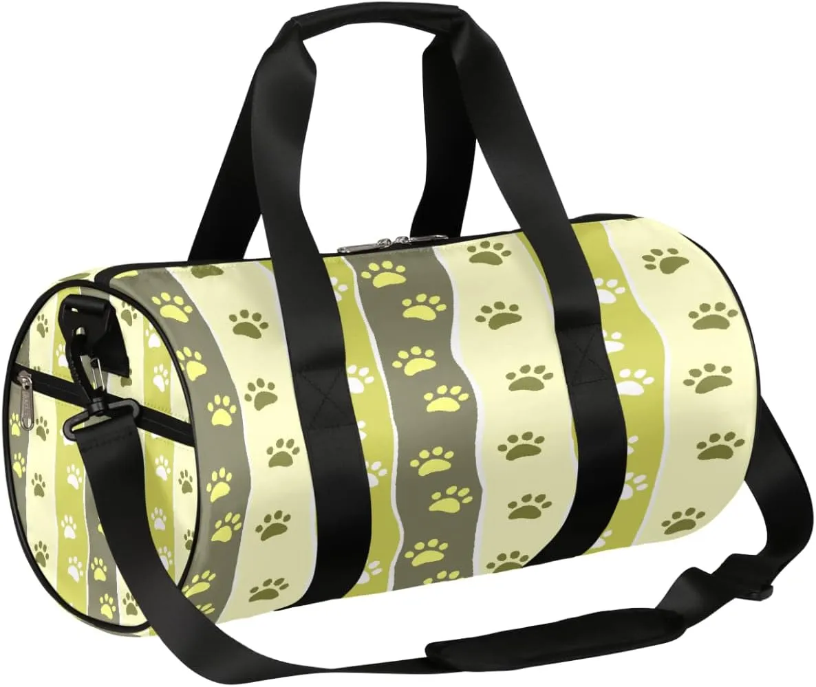 Dog Cat Paw Sports Gym Bag Duffel Bags Workout Lightweight Shoulder Weekender Bag Travel Duffel Bag for Men Women(Animal Footprints)