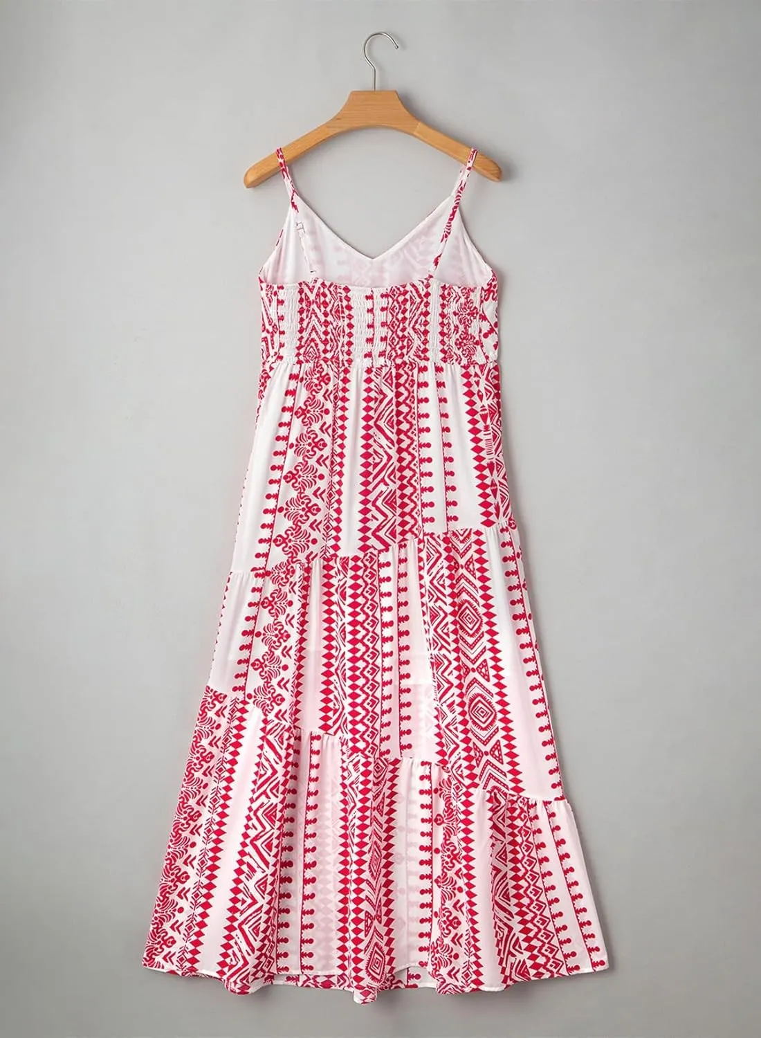 Dokotoo Summer Dress Casual Womens Boho Dress Sleeveless Printed Long Tiered Maxi Dress Beach Dress 2025