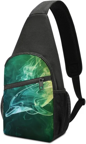 Dolphin Smoking Style Crossbody Bags for Women Men Sling Bag Casual Chest Bag Daypack for Travel Sport Hiking