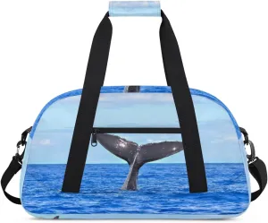 Dolphin Tail Gym Duffel Bag for Men Women Ocean Sports Tote Bag with Adjustable Shoulder Strap for Dance Gymnastics Traveling Outdoor Camping Overnight Stay