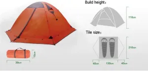 Dome Camping-Tents Windproof Family Tent Portable Waterproof Tents for Camping Hiking Outdoor Activities Orange