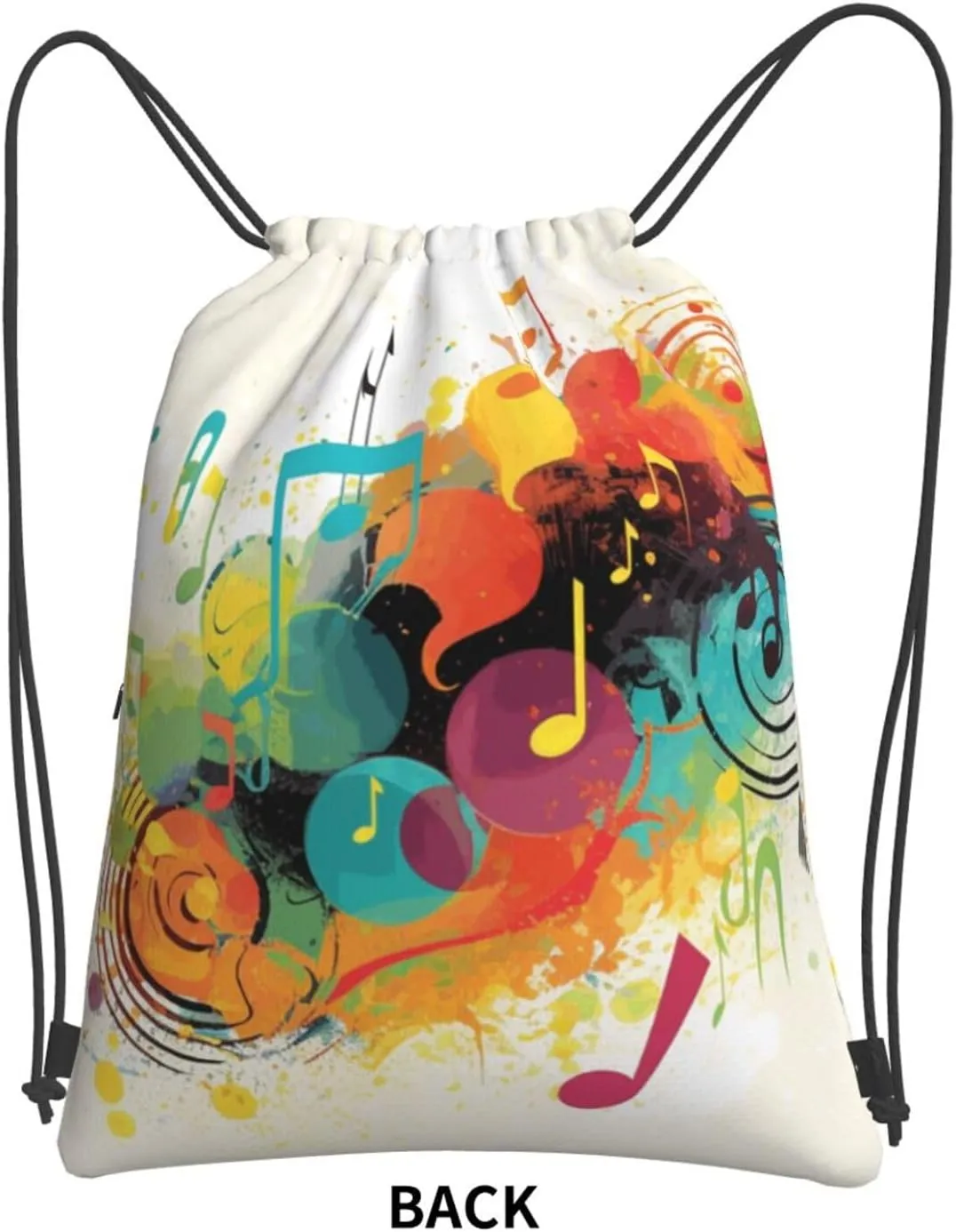 Drawstring Backpack Sports Gym Bags Abstract Music Themed Drawstring Bags for Men Women Beach Bag String Bag
