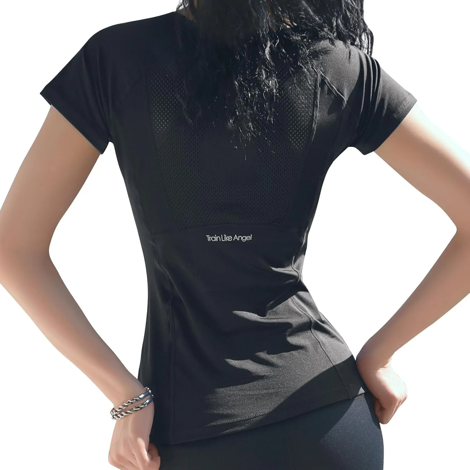 DREAM SLIM Women Long Sleeve Workout Shirts Girls Stretchy Slim Fit Yoga Gym Tops Mesh Back Running Sports Shirts …