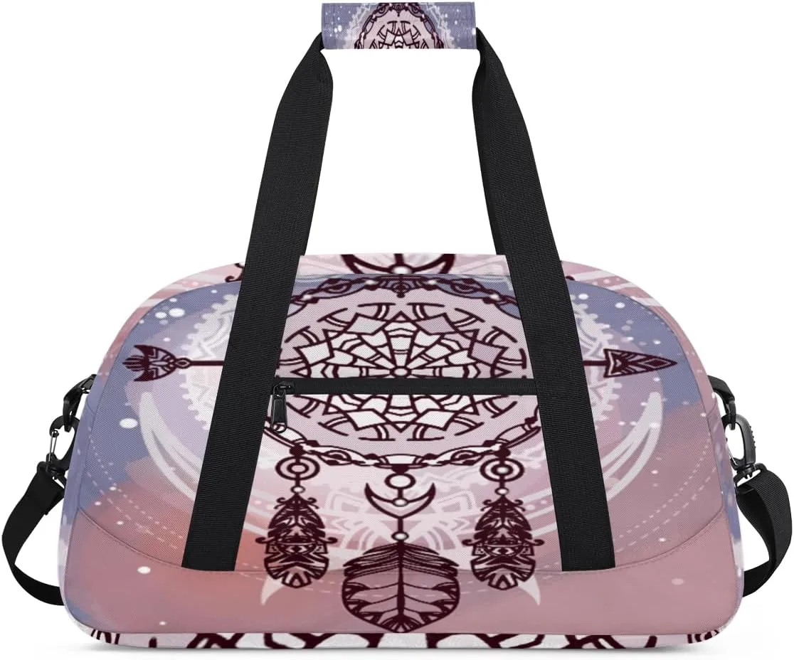 Dreamcatcher Gym Duffel Bag for Men Women Bohemian Tribe Sports Tote Bag with Adjustable Shoulder Strap for Dance Gymnastics Traveling Outdoor Camping Overnight Stay