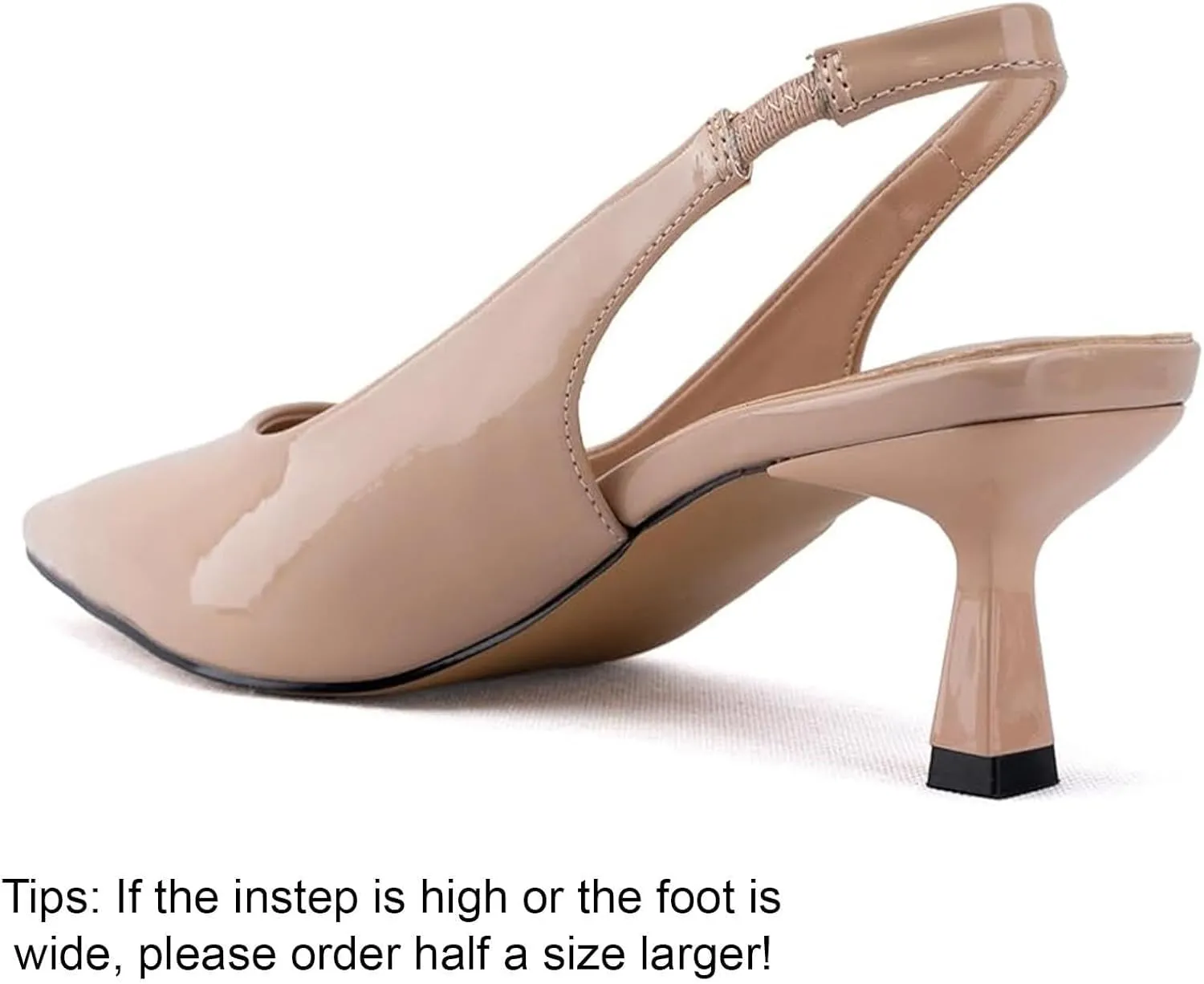 DREAMCIA Women's Pumps Slingback Heels Pointed Toe Sling Back Kitten Heels Women Metallic Slingback Pumps Bride Dresses Wedding Shoes