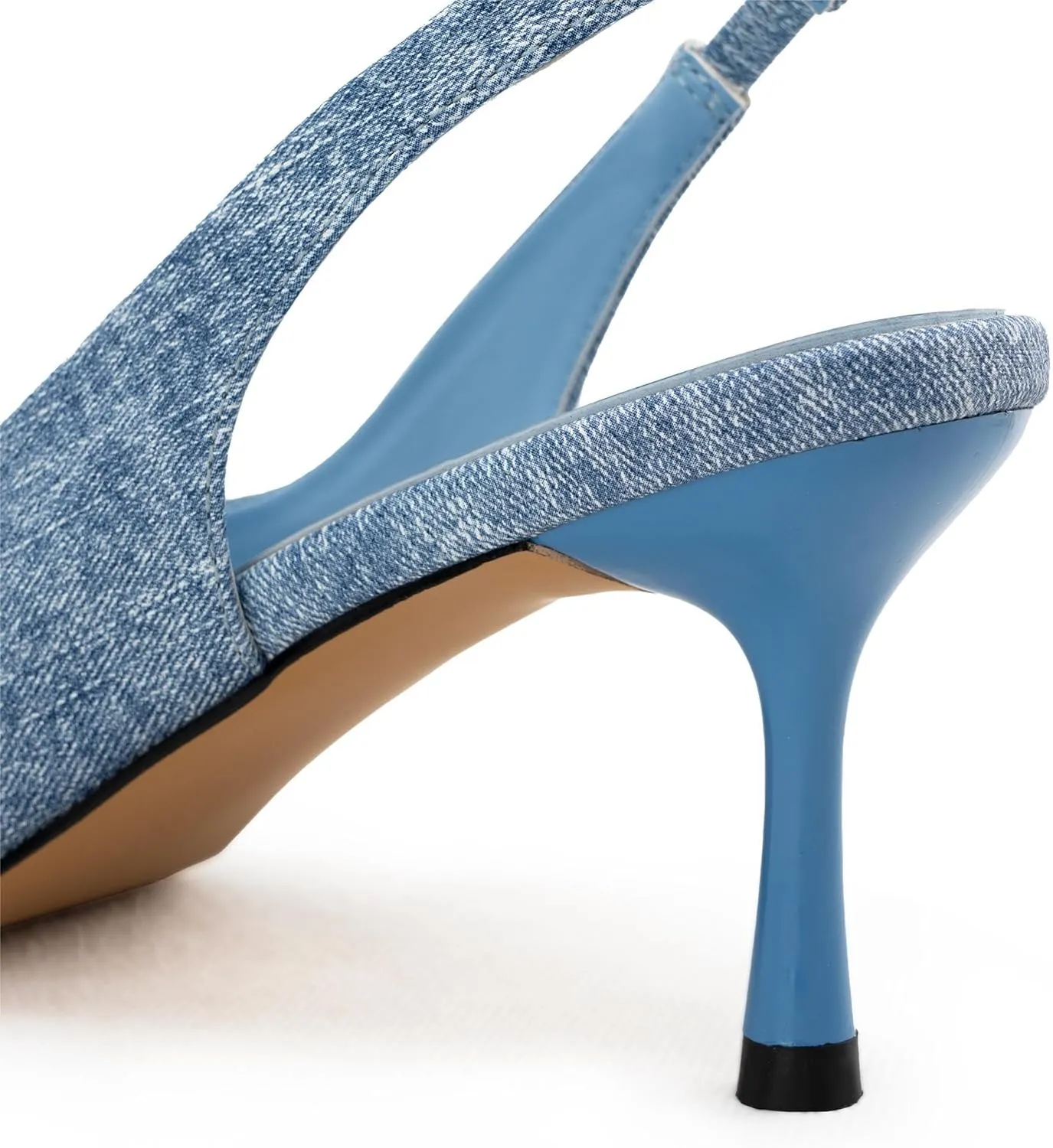 DREAMCIA Women's Pumps Slingback Heels Pointed Toe Sling Back Kitten Heels Women Metallic Slingback Pumps Bride Dresses Wedding Shoes