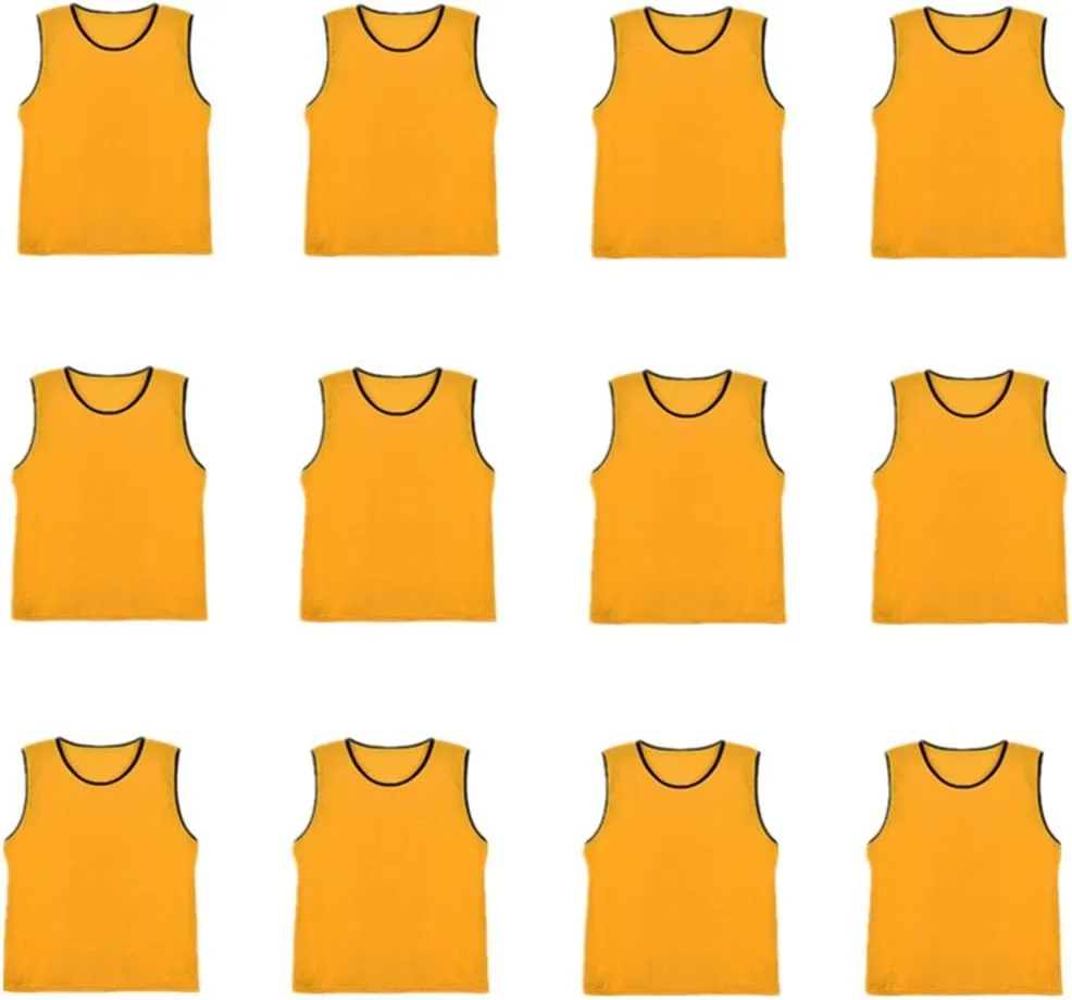 DreamHigh DH Soccer Sports Team Practice Pinnies Training Mesh Vests Youth -12 pcs Pack