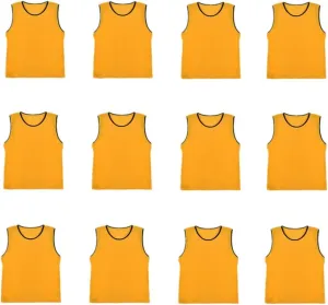 DreamHigh DH Soccer Sports Team Practice Pinnies Training Mesh Vests Youth -12 pcs Pack