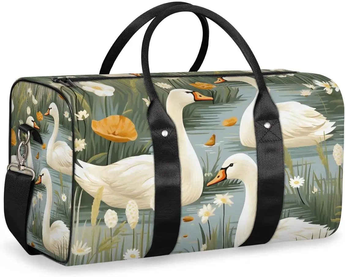 Duck Pattern Travel Duffel Bag for Women Men Waterproof Foldable Overnight Weekender Bag Large Capacity Sports Gym Bag