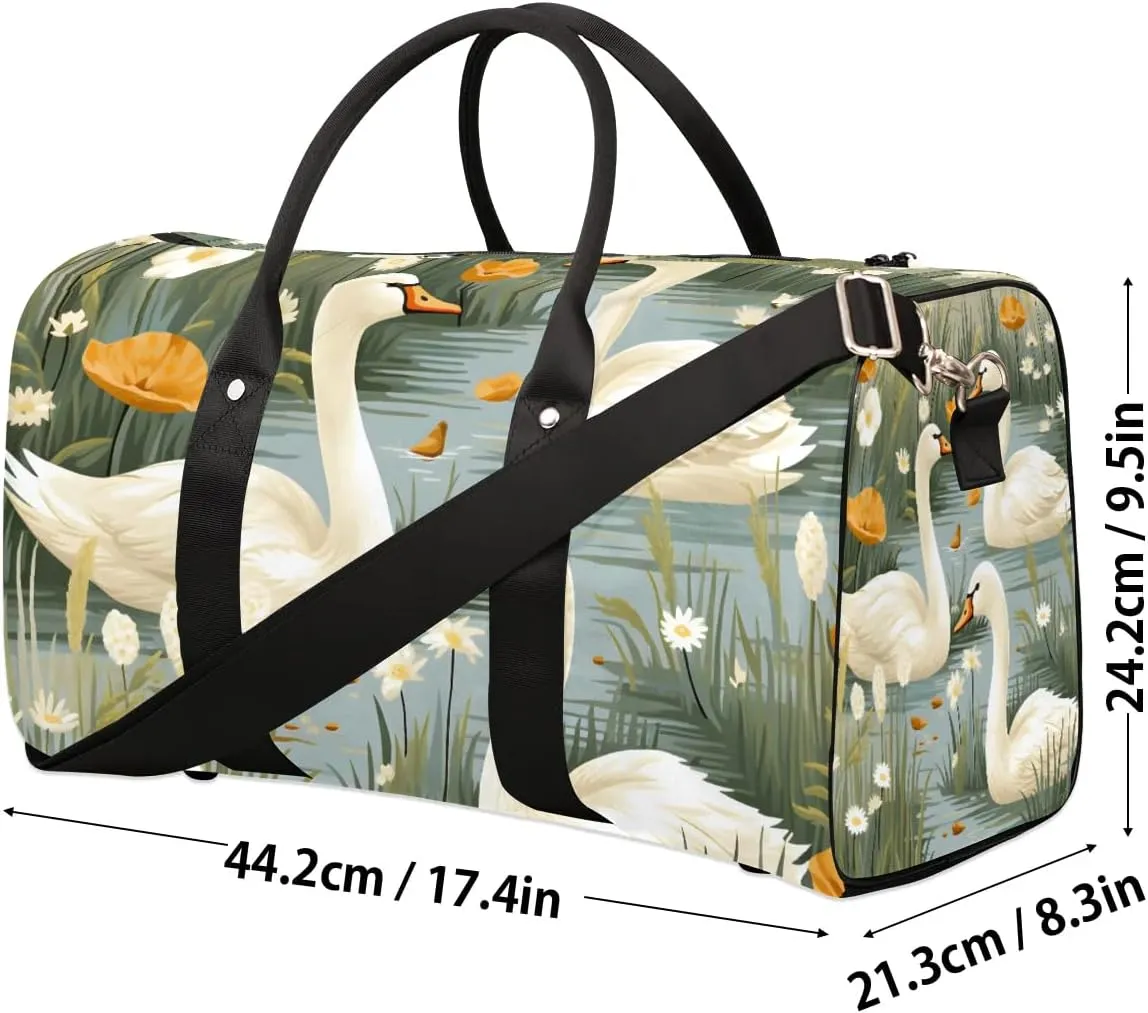 Duck Pattern Travel Duffel Bag for Women Men Waterproof Foldable Overnight Weekender Bag Large Capacity Sports Gym Bag