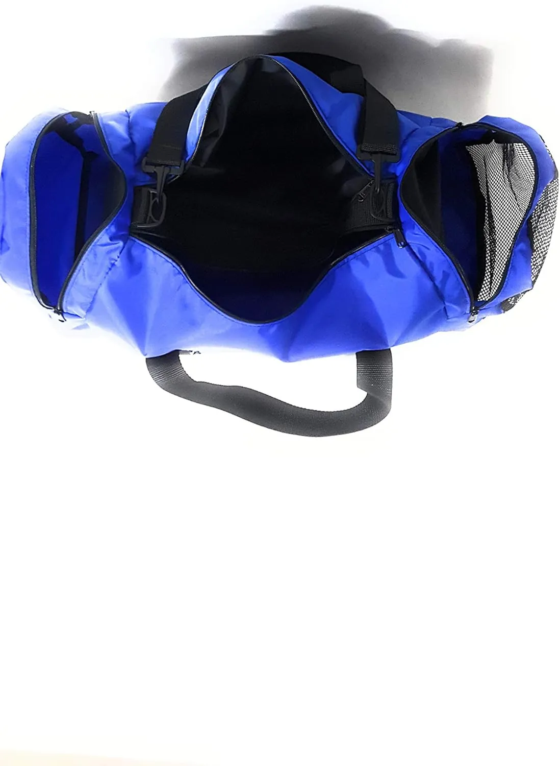 Duffle Bag Wet and Dry with One End Compartment Mesh, Front Pocket, Made In USA (Blue)