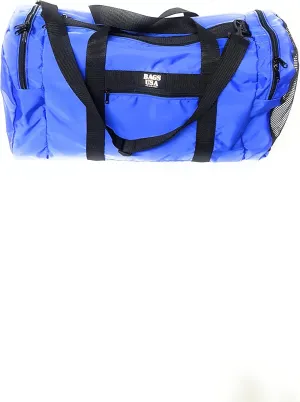 Duffle Bag Wet and Dry with One End Compartment Mesh, Front Pocket, Made In USA (Blue)