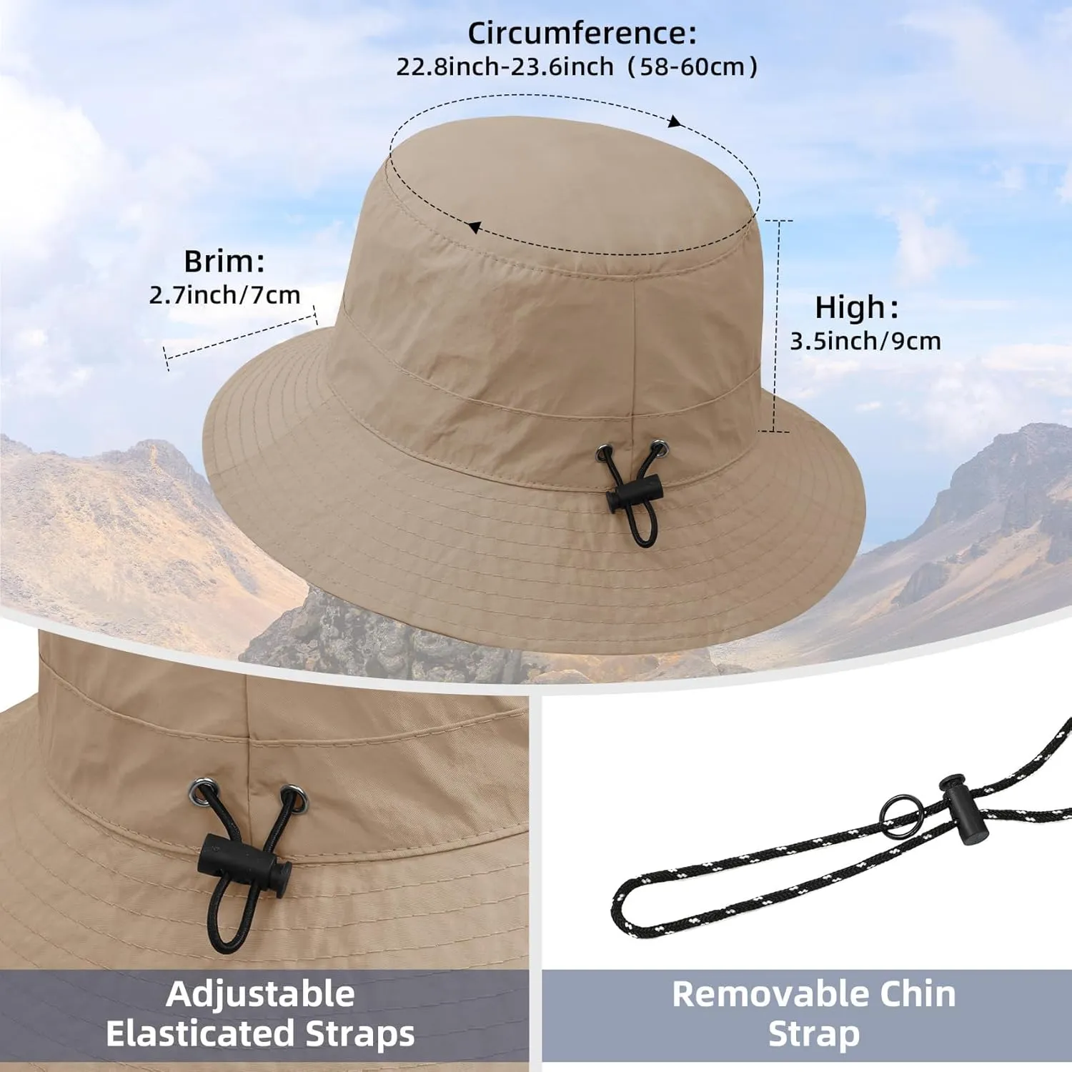 Durio Waterproof Bucket Hats for Woman UPF 50  Sun Hat UV Protection Packable Rain Hats for Women Lightweight Hiking Hat