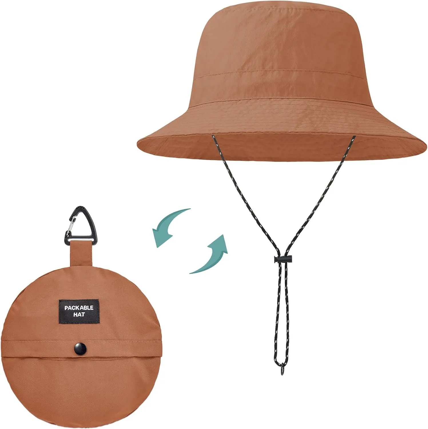 Durio Waterproof Bucket Hats for Woman UPF 50  Sun Hat UV Protection Packable Rain Hats for Women Lightweight Hiking Hat