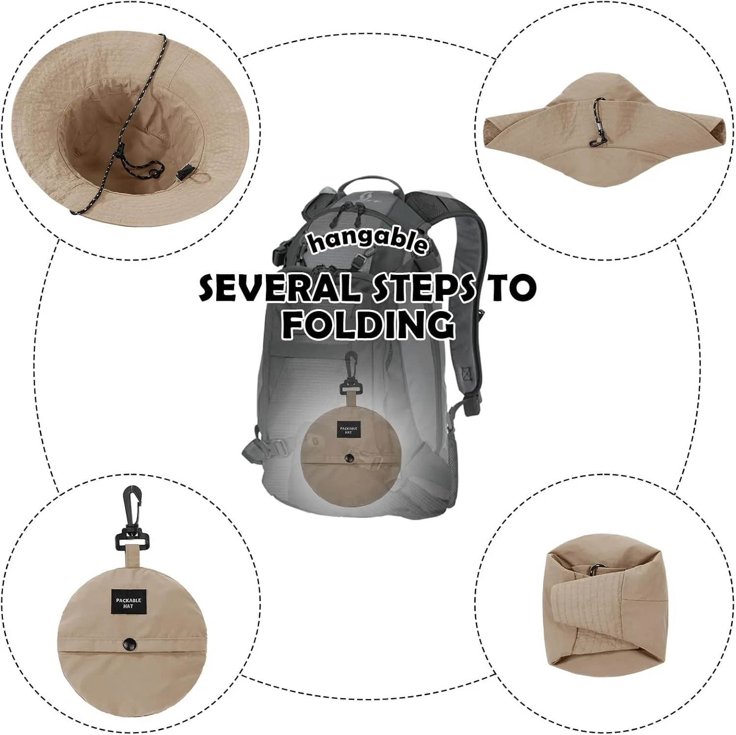 Durio Waterproof Bucket Hats for Woman UPF 50  Sun Hat UV Protection Packable Rain Hats for Women Lightweight Hiking Hat