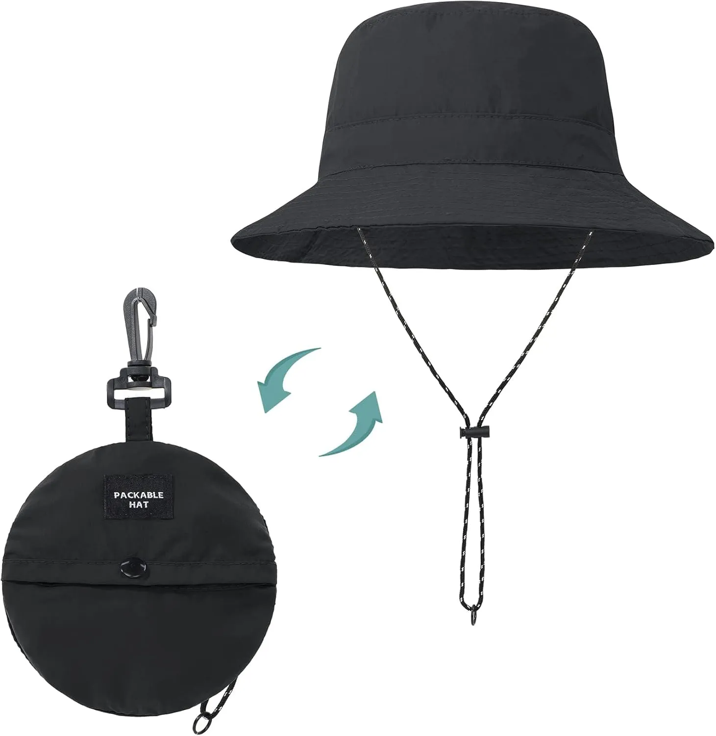 Durio Waterproof Bucket Hats for Woman UPF 50  Sun Hat UV Protection Packable Rain Hats for Women Lightweight Hiking Hat