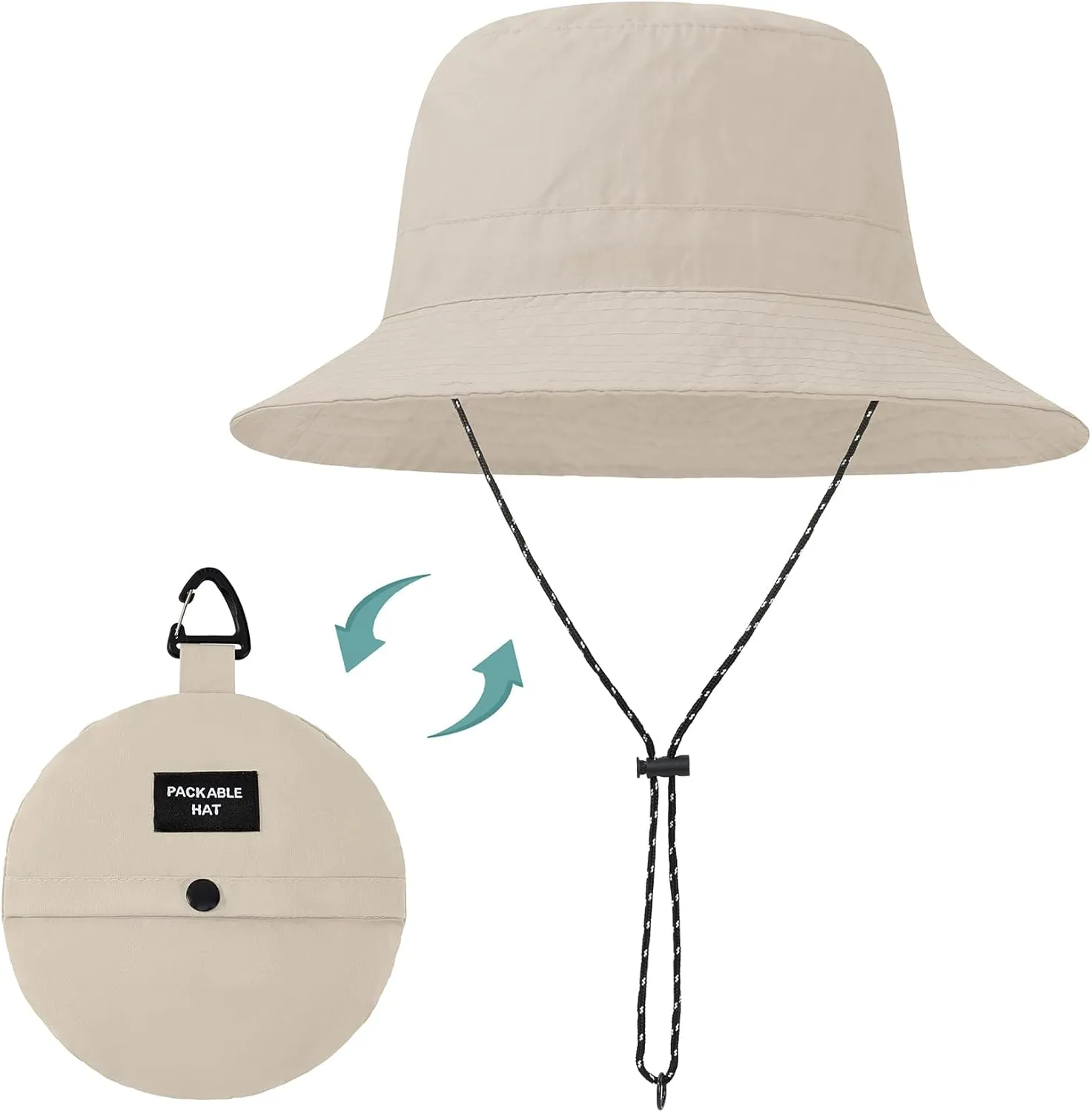 Durio Waterproof Bucket Hats for Woman UPF 50  Sun Hat UV Protection Packable Rain Hats for Women Lightweight Hiking Hat