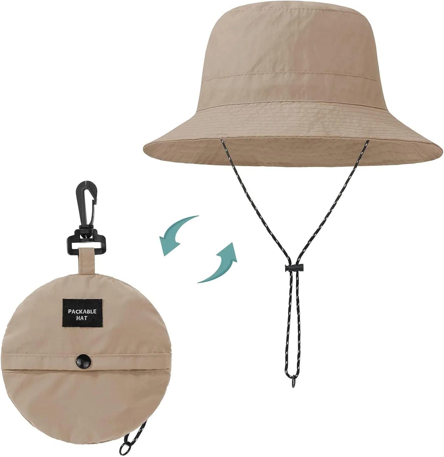 Durio Waterproof Bucket Hats for Woman UPF 50  Sun Hat UV Protection Packable Rain Hats for Women Lightweight Hiking Hat