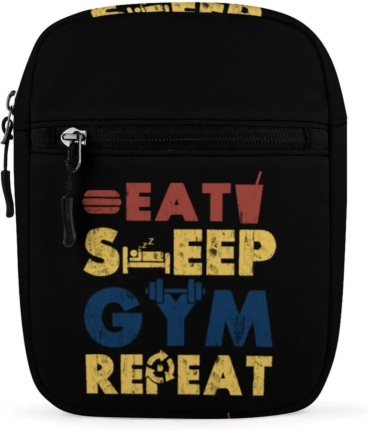 Eat Sleep GYM Small Crossbody Bag Lightweight Satchel Bag Tote Bag Mini Handbag for Men Women