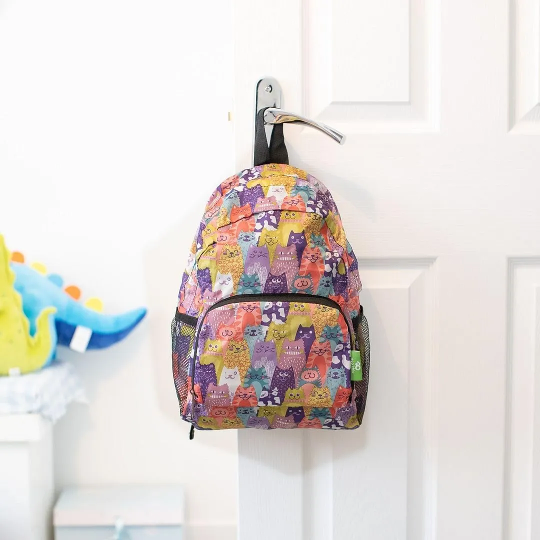 ECO CHIC Hiking Lightweight Packable Backpack - Foldable Daypack for Travel & Hiking & Outdoor Adventures - Waterproof Backpack from Recycled Materials (Bumble Bees Grey)