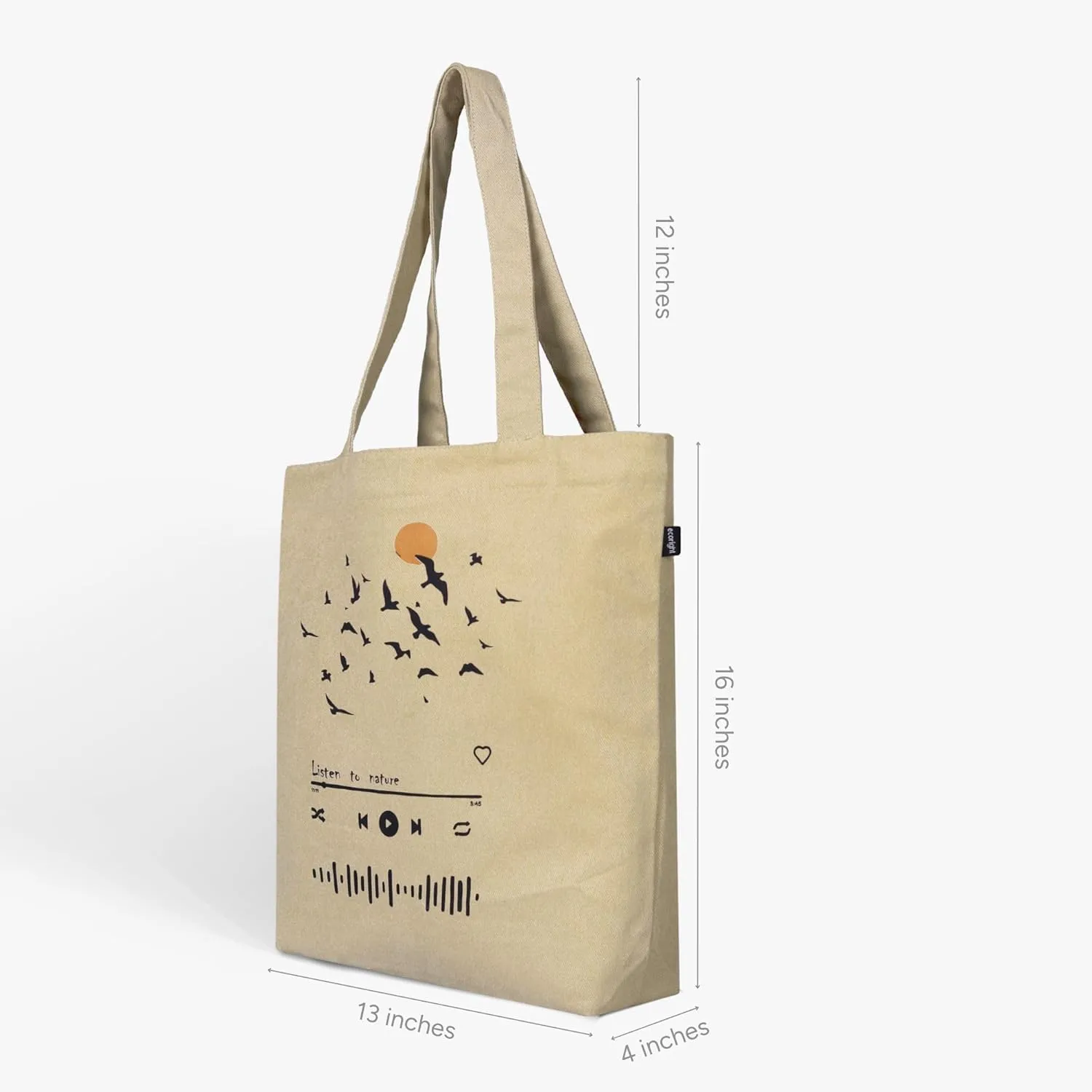 Ecoright Aesthetic Tote Bag for Women, 100% Organic Canvas Tote Bag with Zipper, Premium Tote Bag for Travel, Shopping