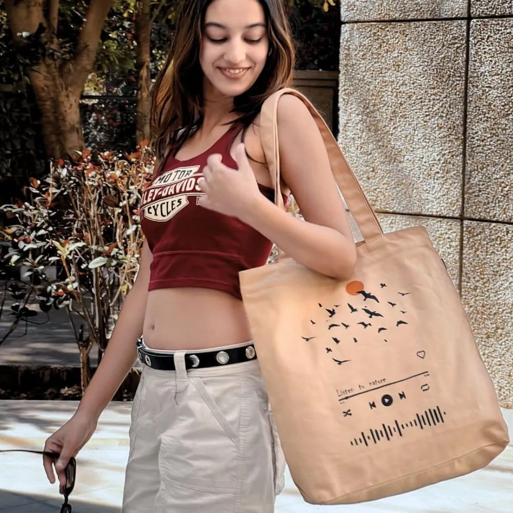 Ecoright Aesthetic Tote Bag for Women, 100% Organic Canvas Tote Bag with Zipper, Premium Tote Bag for Travel, Shopping