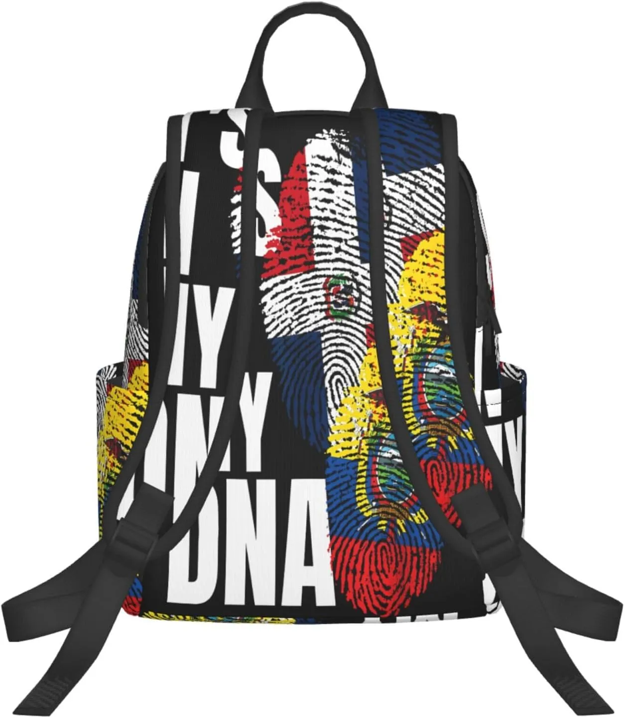 Ecuadorian Dominican Mix Flag Casual Backpacks Large Capacity Laptop Backpack Sports Fitness Rucksack Travel Carry-On Daypack Work Bag for Outdoor Camping