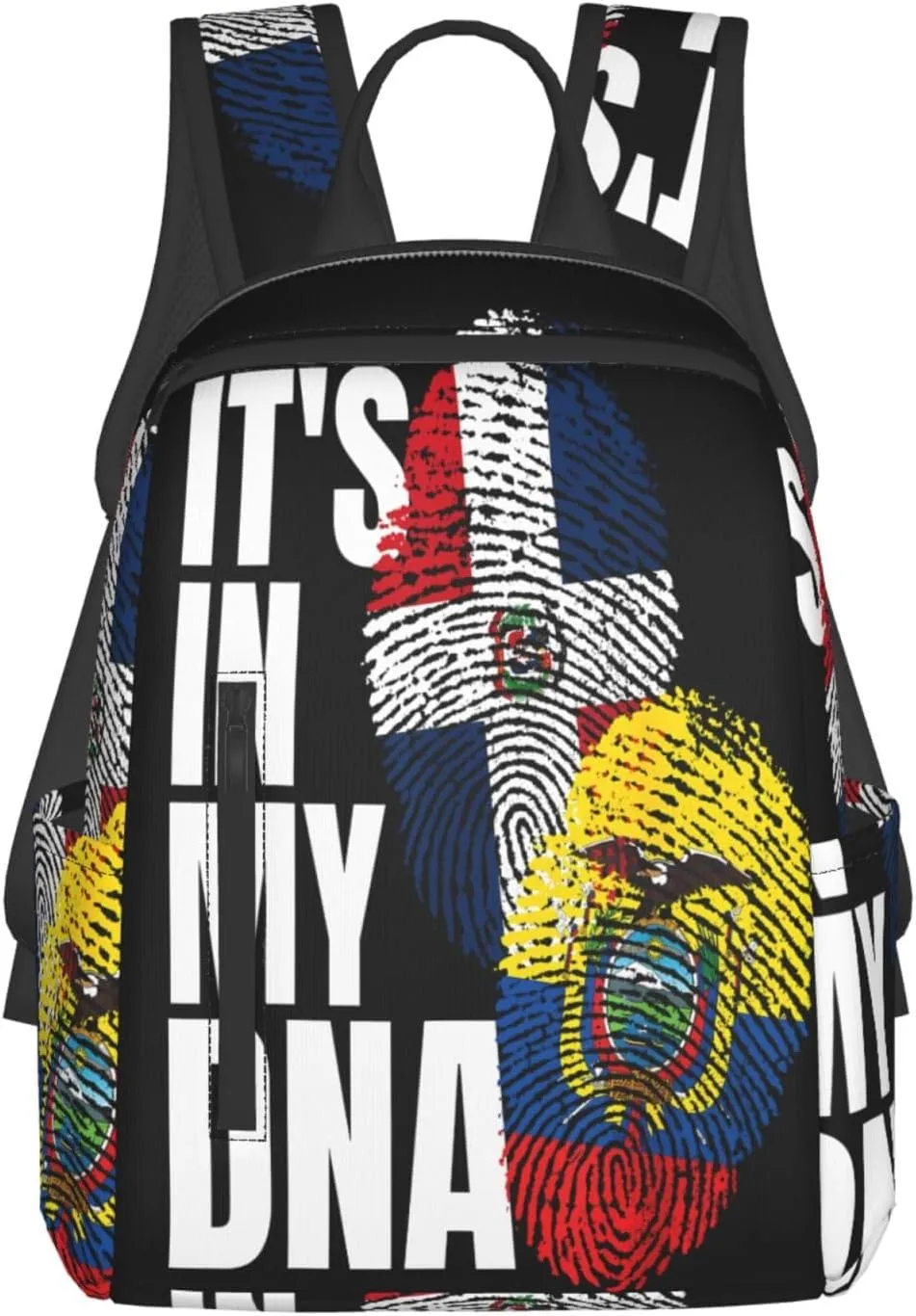 Ecuadorian Dominican Mix Flag Casual Backpacks Large Capacity Laptop Backpack Sports Fitness Rucksack Travel Carry-On Daypack Work Bag for Outdoor Camping