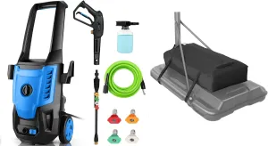 Electric Pressure Washer 5000 PSI with 33ft Hose, 4 QC Nozzles and Weight Bag, Blue