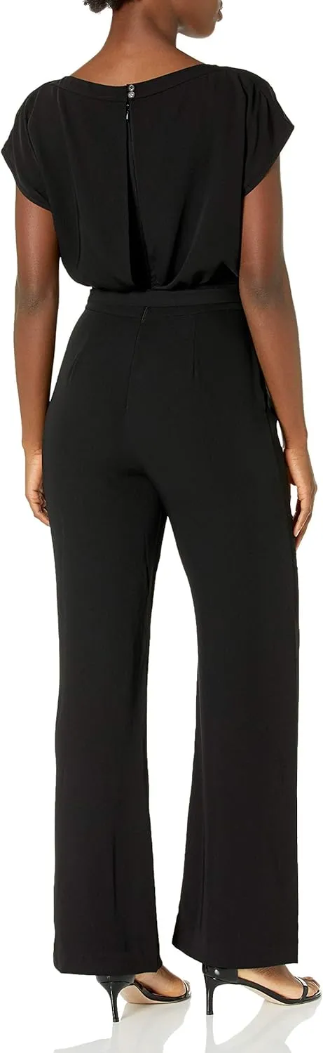 Eliza J womens Cap Sleeve Wide Leg Jumpsuit