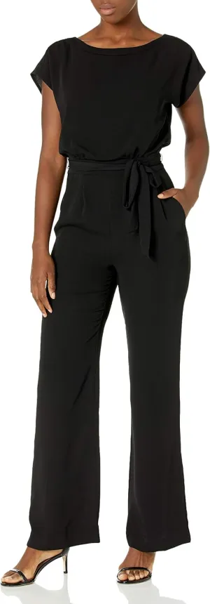 Eliza J womens Cap Sleeve Wide Leg Jumpsuit