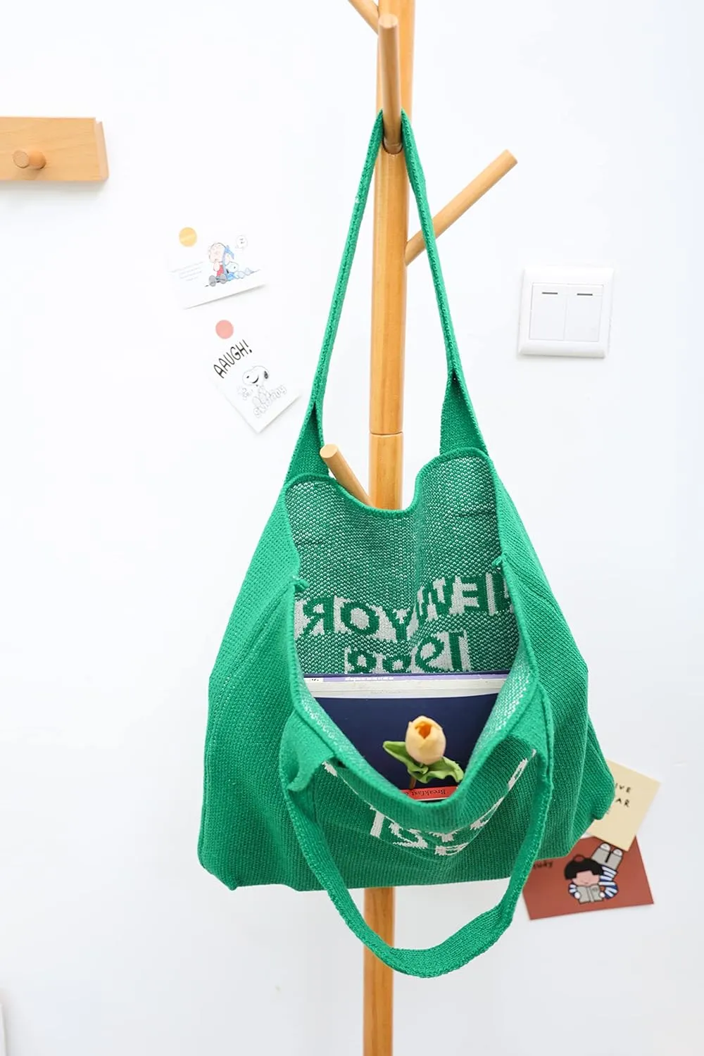 ENBEI Women's tote bags aesthetic Shoulder Handbags Hand crocheted Bags large Shoulder Shopping Bag large satchel cute Bag