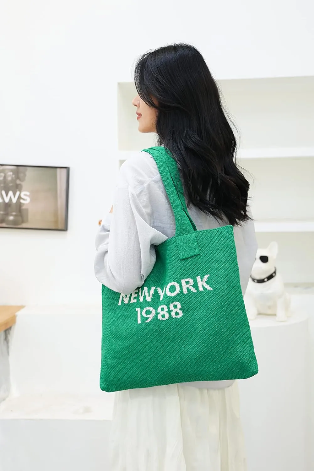 ENBEI Women's tote bags aesthetic Shoulder Handbags Hand crocheted Bags large Shoulder Shopping Bag large satchel cute Bag