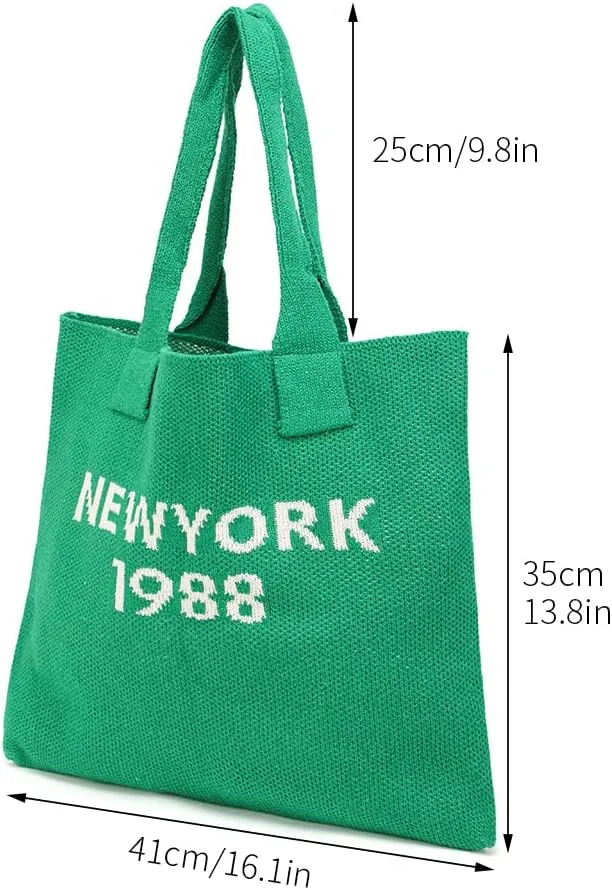ENBEI Women's tote bags aesthetic Shoulder Handbags Hand crocheted Bags large Shoulder Shopping Bag large satchel cute Bag