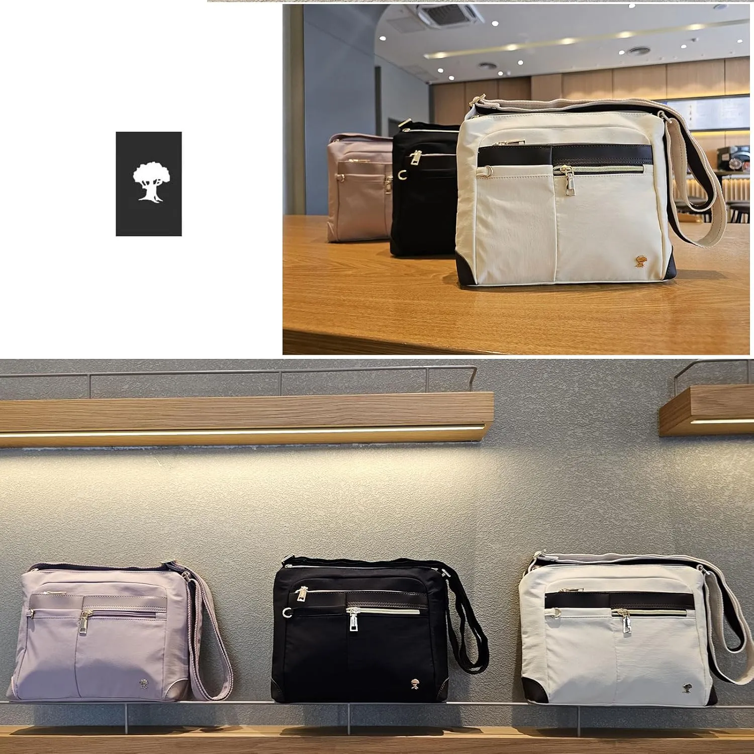 ESVAN Nylon Crossbody Bag For Women Waterproof Lightweight Casual Multi Pockets Shoulder Handbag Purse