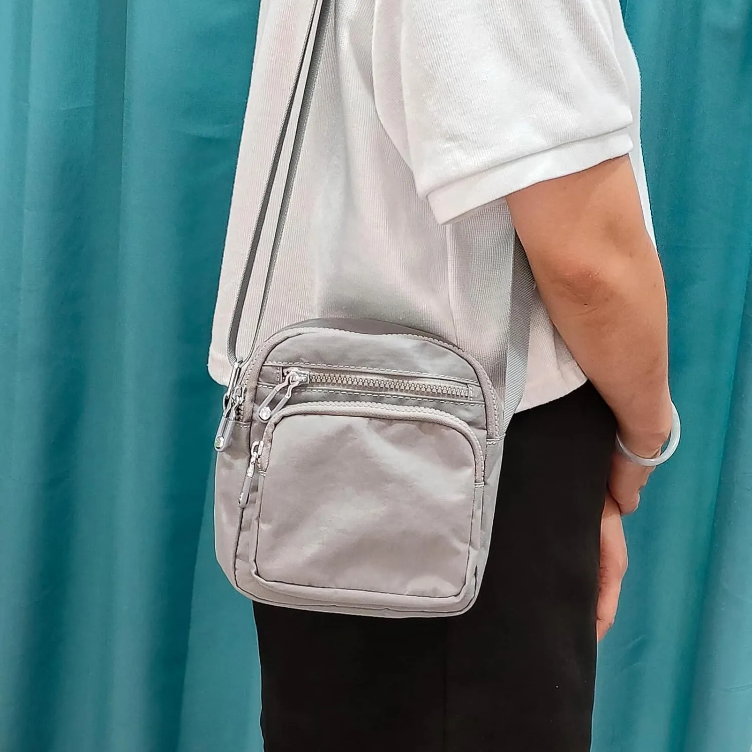 ETidy Mini Tote for Women Men - Lightweight Small Crossbody Shoulder Bag, Casual Zipper Handbag, Hobo With Pockets