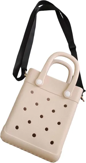 EVA Waterproof Mini Beach Tote, Bitty Rubber Travel Bags Sandproof X Small Size Handbag for Sports Gym Travel Market Outdoor