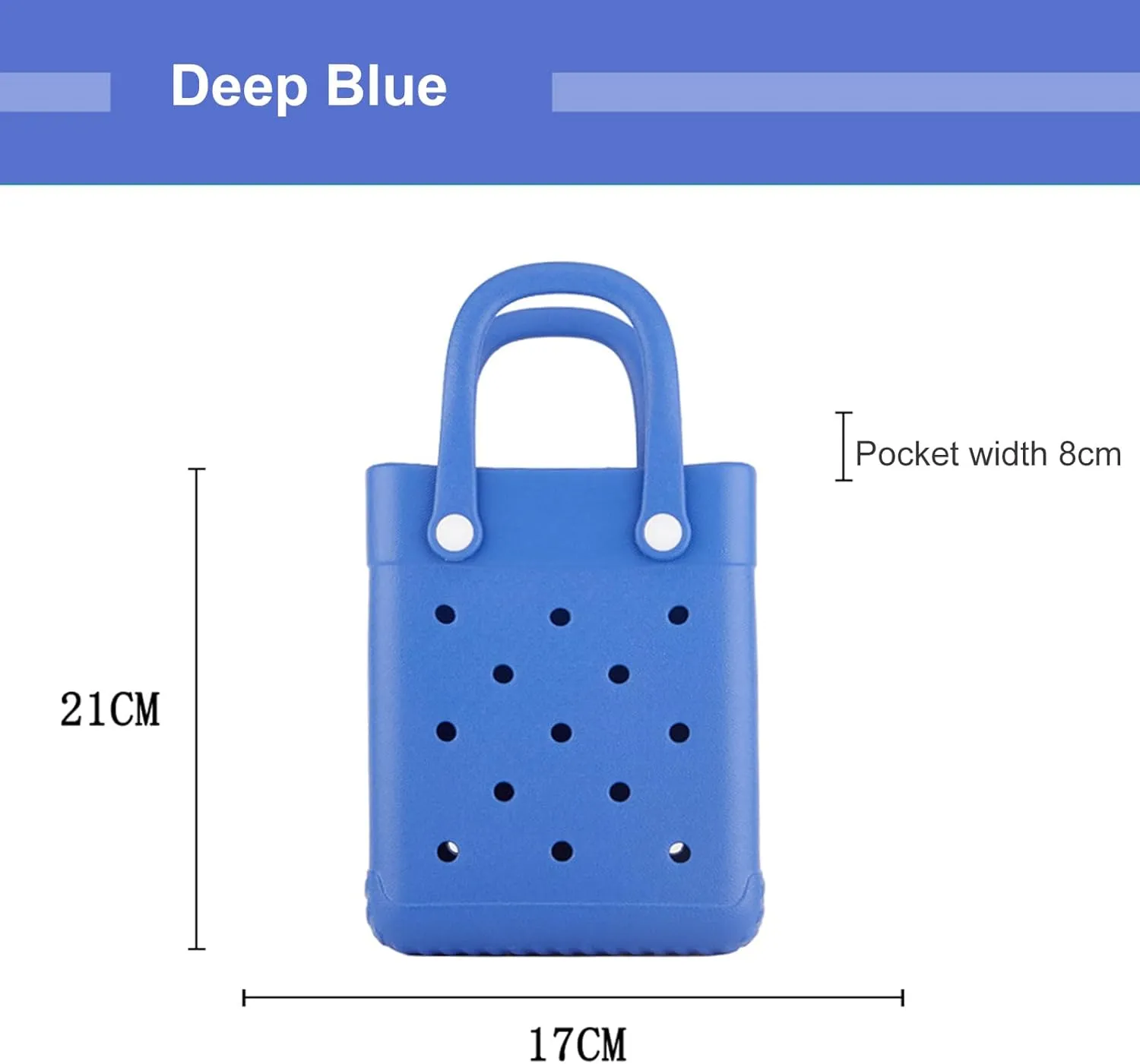 EVA Waterproof Mini Beach Tote, Bitty Rubber Travel Bags Sandproof X Small Size Handbag for Sports Gym Travel Market Outdoor