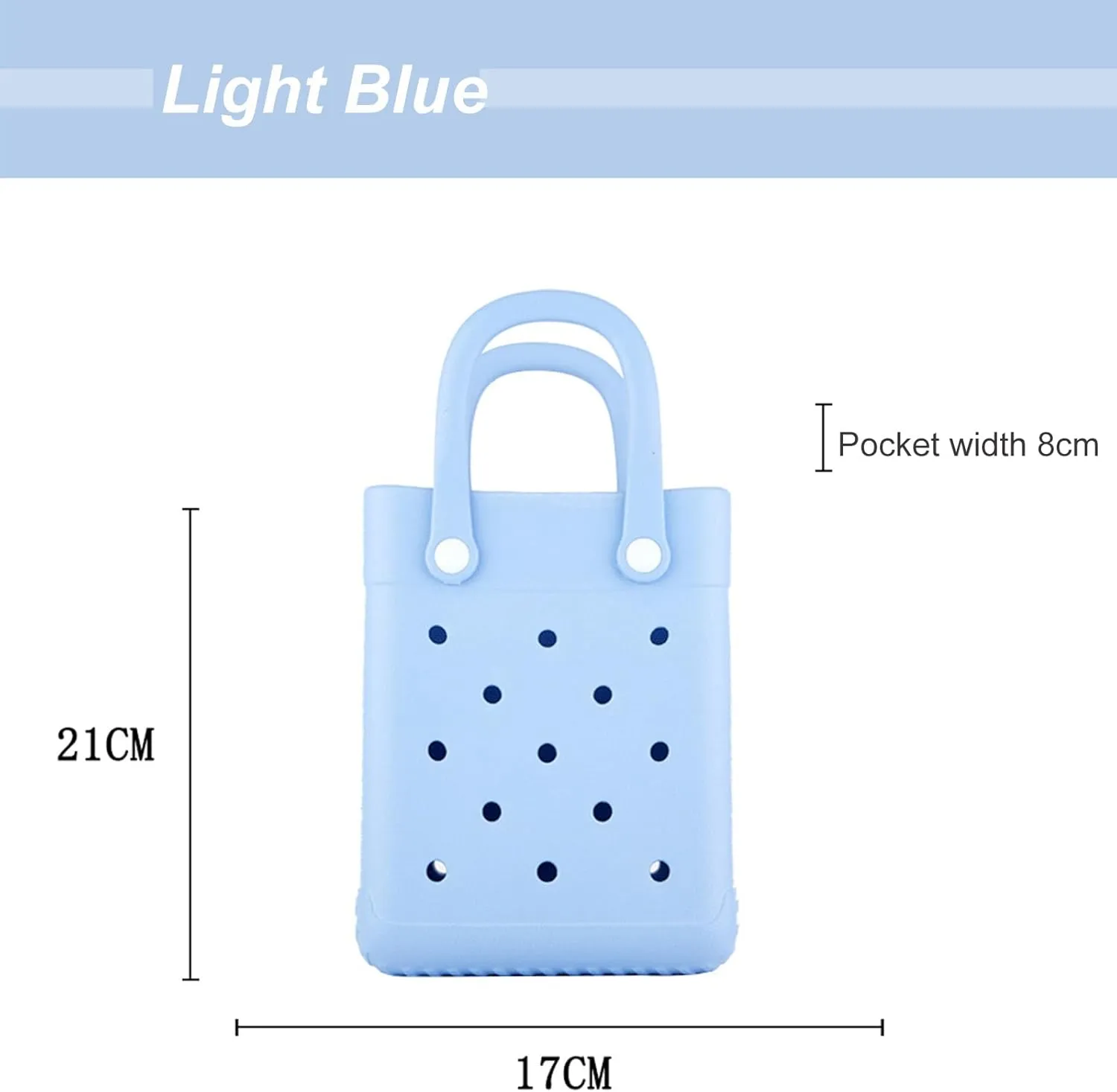 EVA Waterproof Mini Beach Tote, Bitty Rubber Travel Bags Sandproof X Small Size Handbag for Sports Gym Travel Market Outdoor
