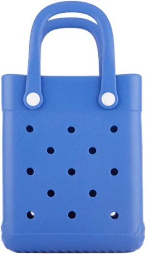 EVA Waterproof Mini Beach Tote, Bitty Rubber Travel Bags Sandproof X Small Size Handbag for Sports Gym Travel Market Outdoor