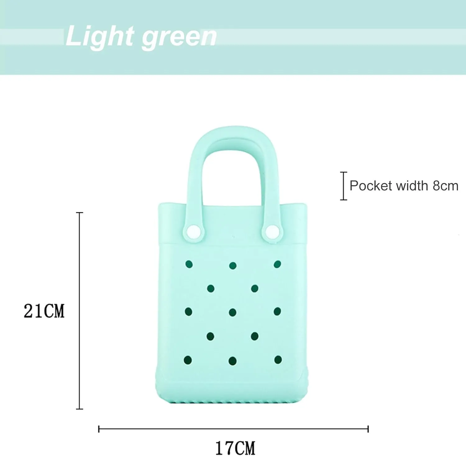 EVA Waterproof Mini Beach Tote, Bitty Rubber Travel Bags Sandproof X Small Size Handbag for Sports Gym Travel Market Outdoor