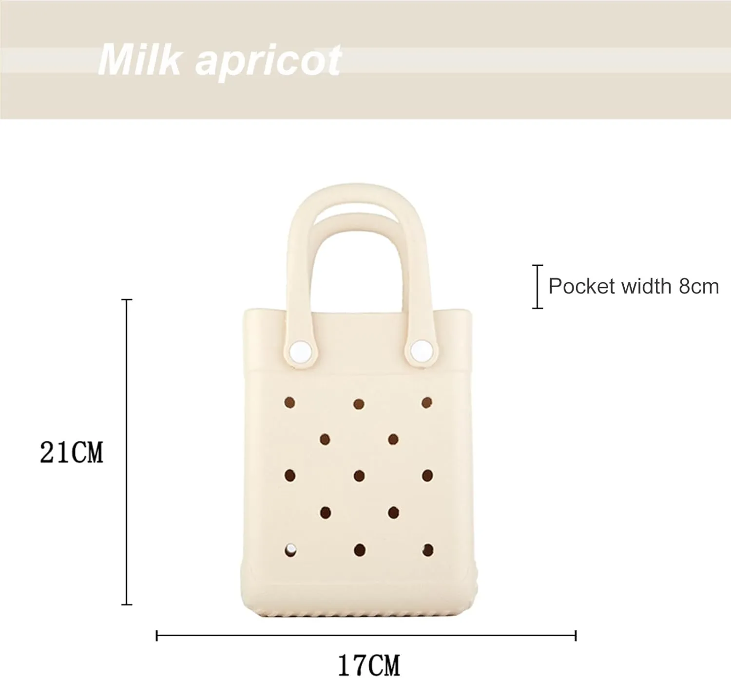 EVA Waterproof Mini Beach Tote, Bitty Rubber Travel Bags Sandproof X Small Size Handbag for Sports Gym Travel Market Outdoor